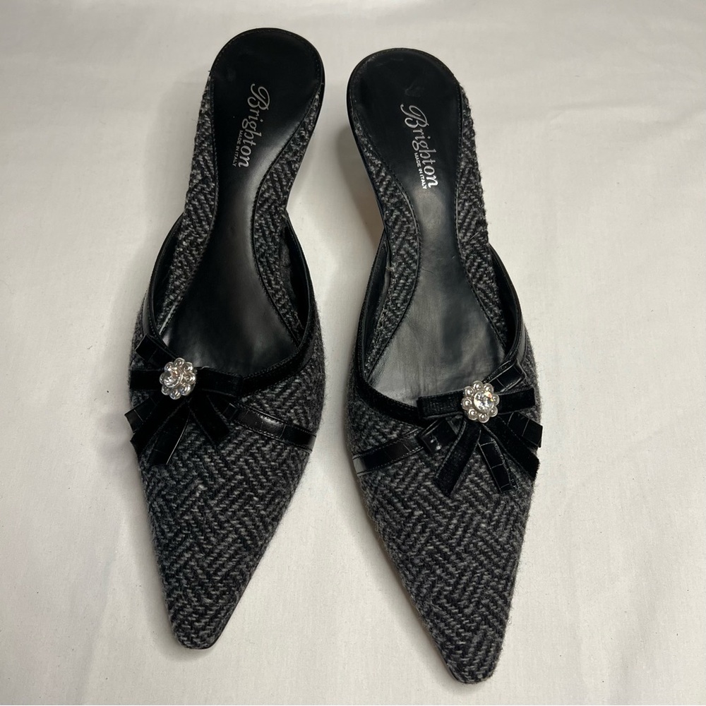 Brighton Black and Gray Patterned Heels - Picture 10 of 11